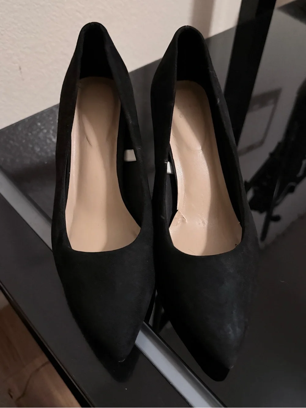 A new day Black Suede Pointed-Toe Wedge Pumps - Women